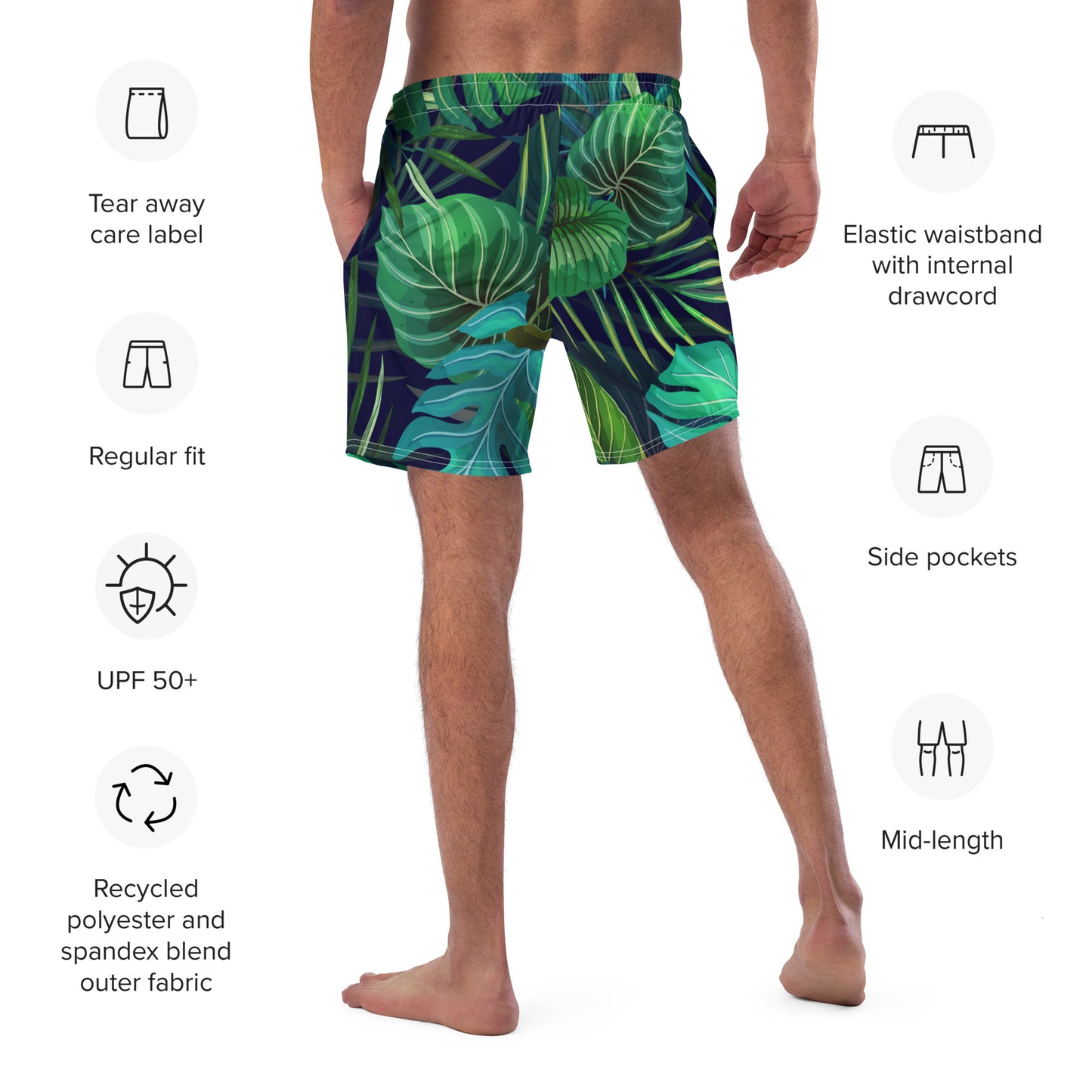 Green Tropical Swim Trunks