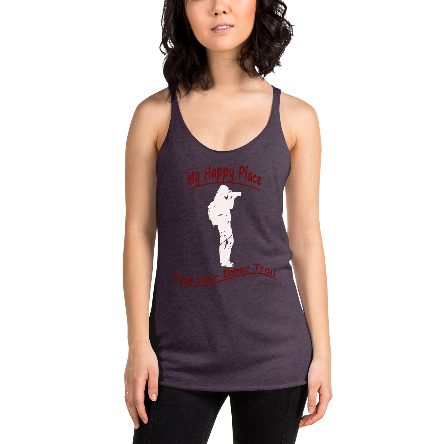 Women's Racerback Tank Standing Photographer - Distressed Look