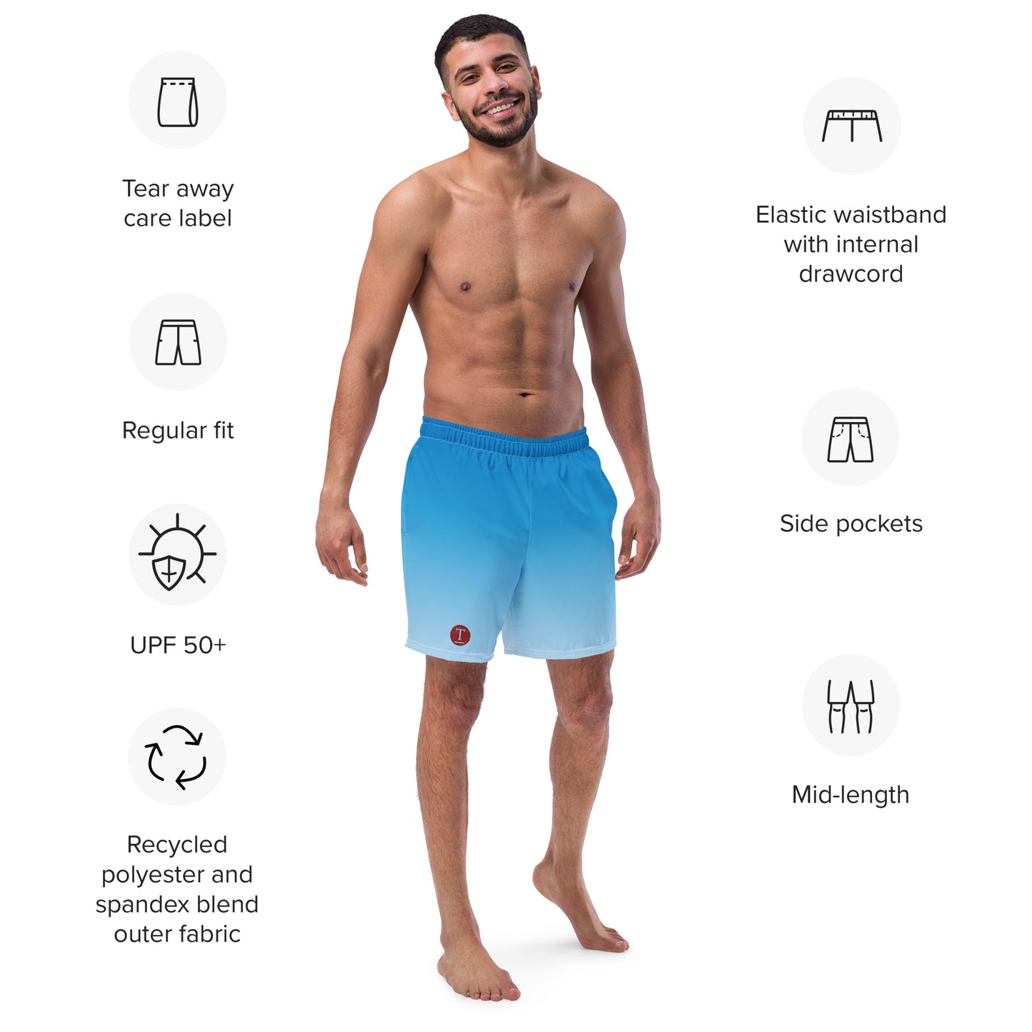 Blue Sky Swim Trunks