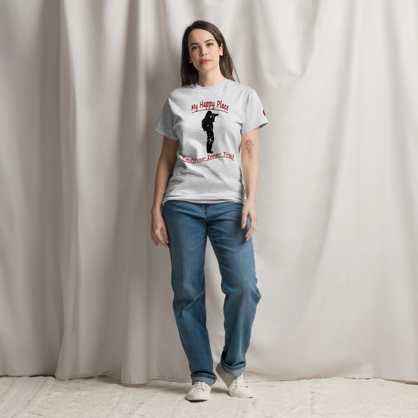 Woman Photographer Standing - Distressed Look
