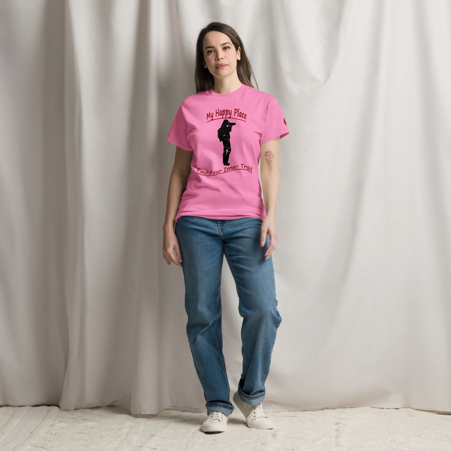 Woman Photographer Standing - Distressed Look