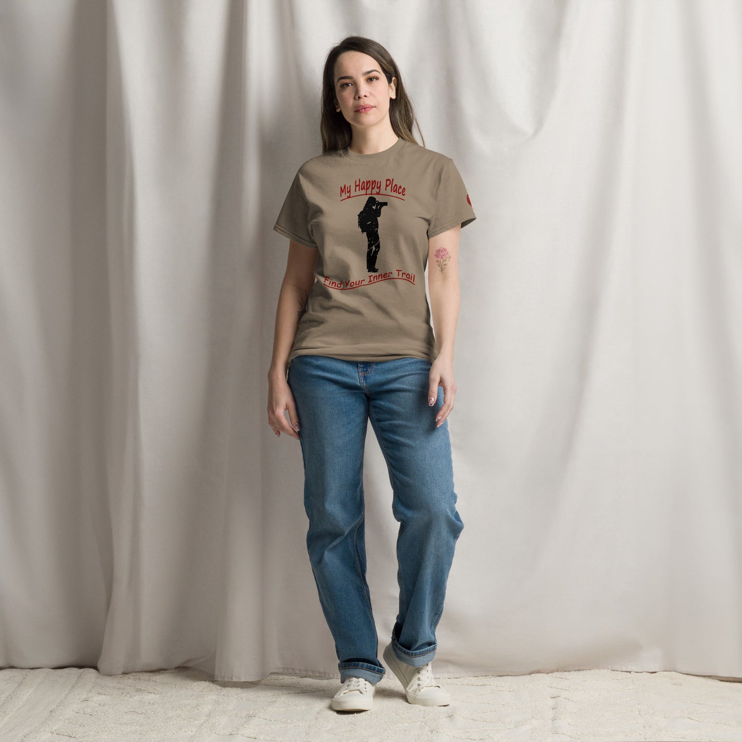 Woman Photographer Standing - Distressed Look