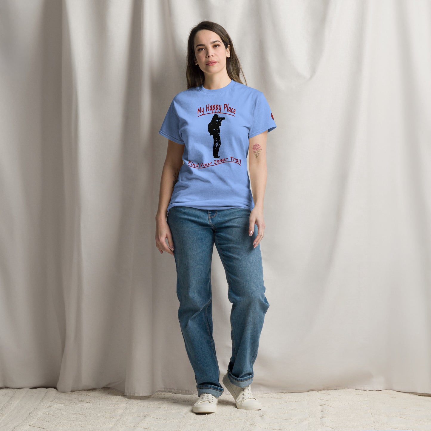 Woman Photographer Standing - Distressed Look