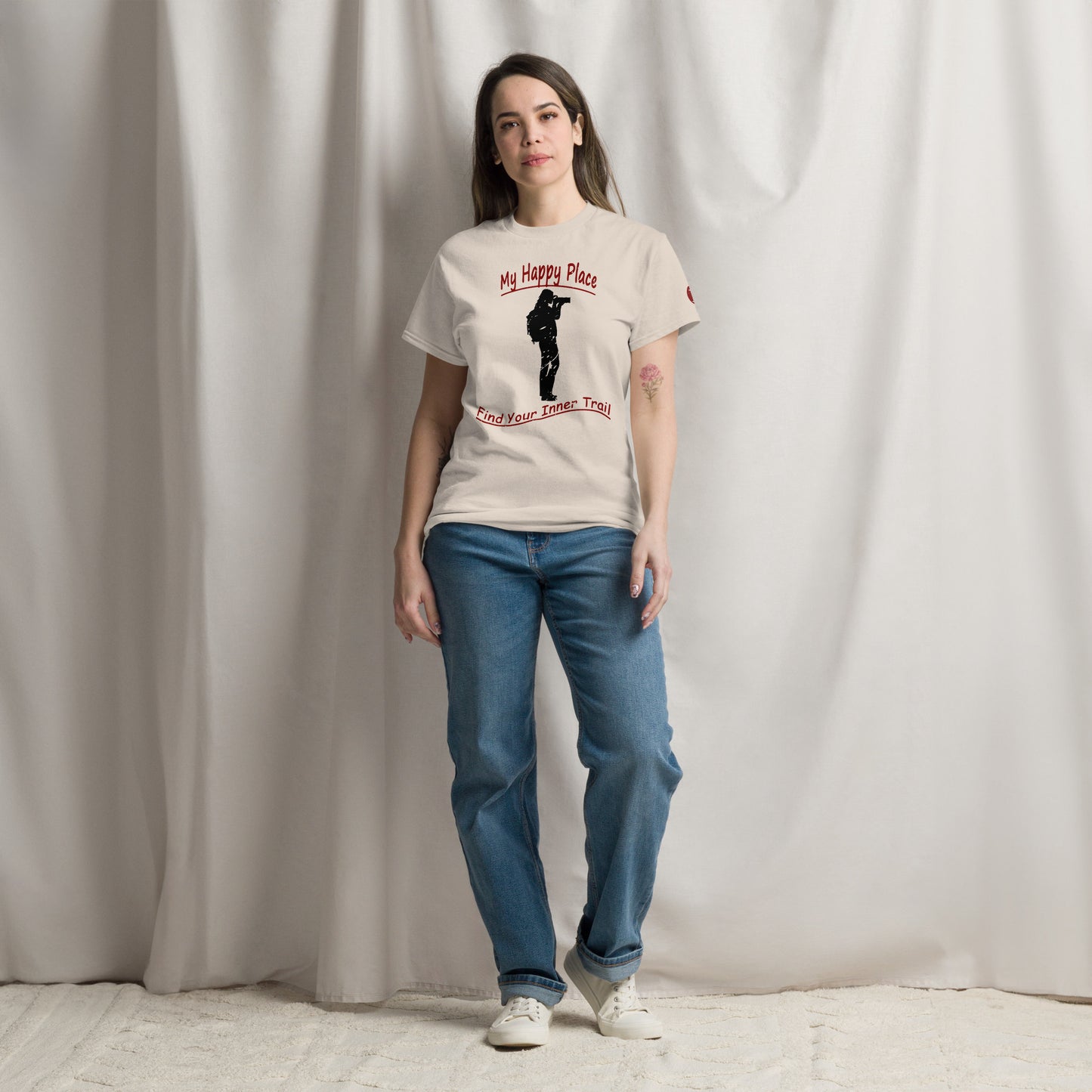 Woman Photographer Standing - Distressed Look