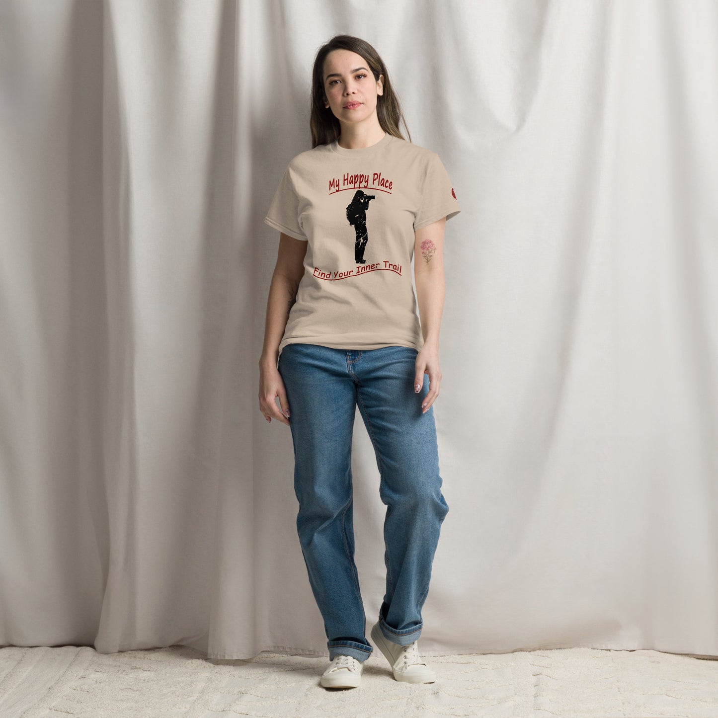 Woman Photographer Standing - Distressed Look