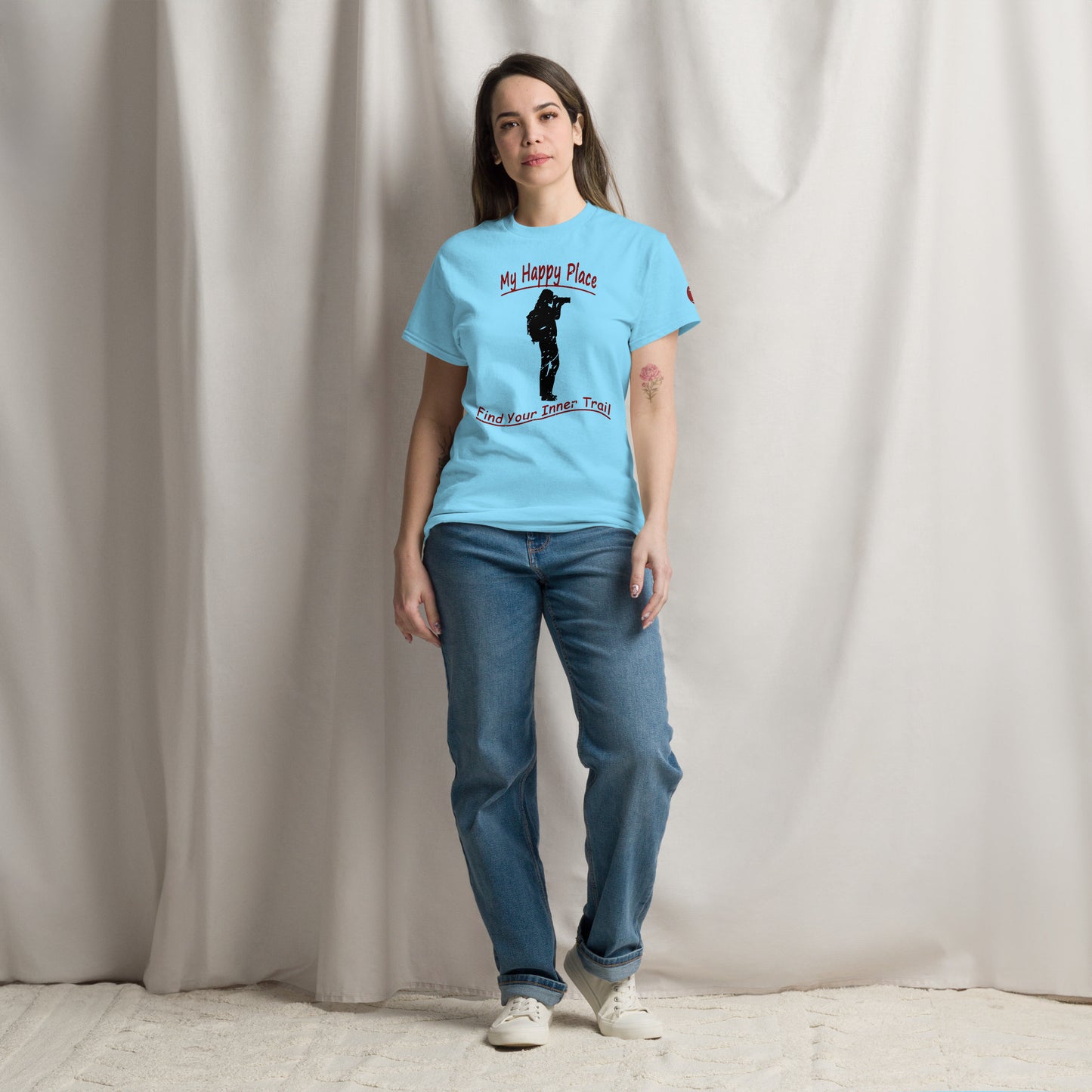 Woman Photographer Standing - Distressed Look