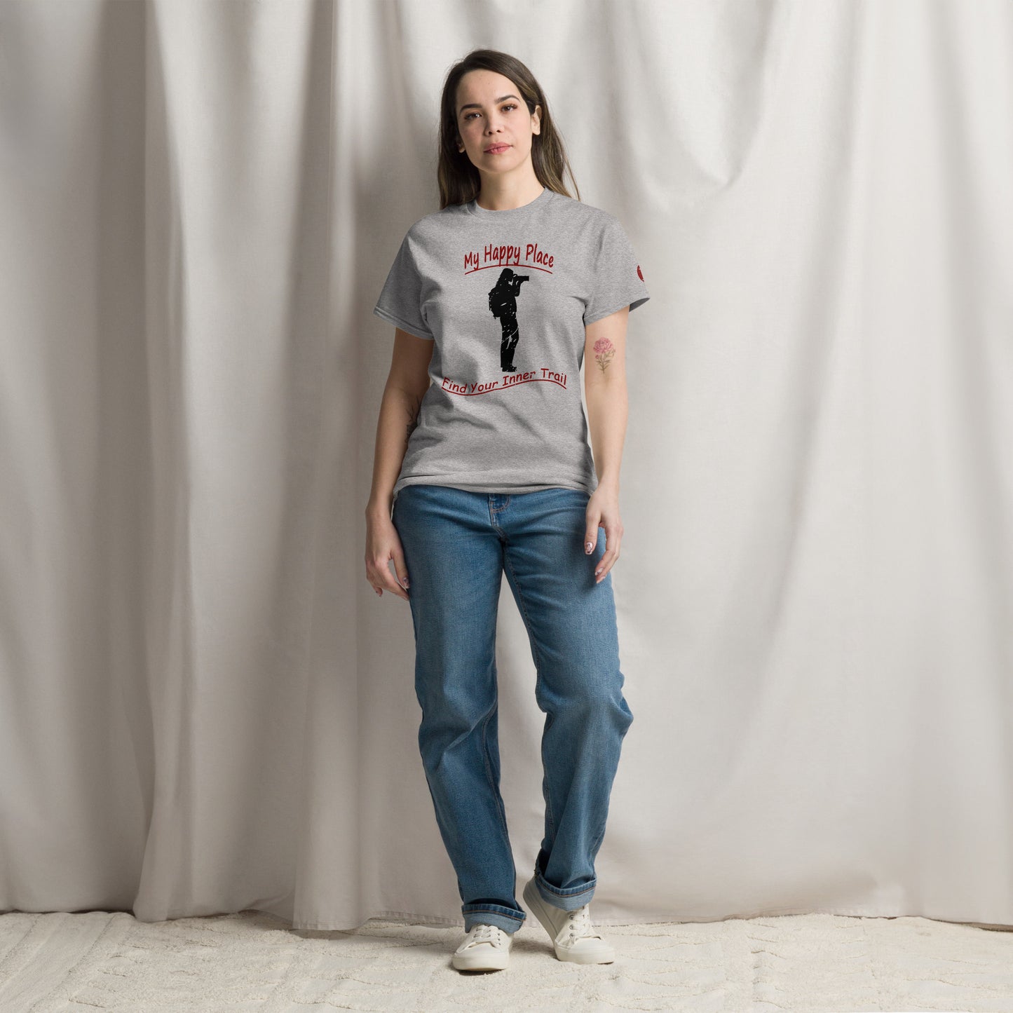 Woman Photographer Standing - Distressed Look
