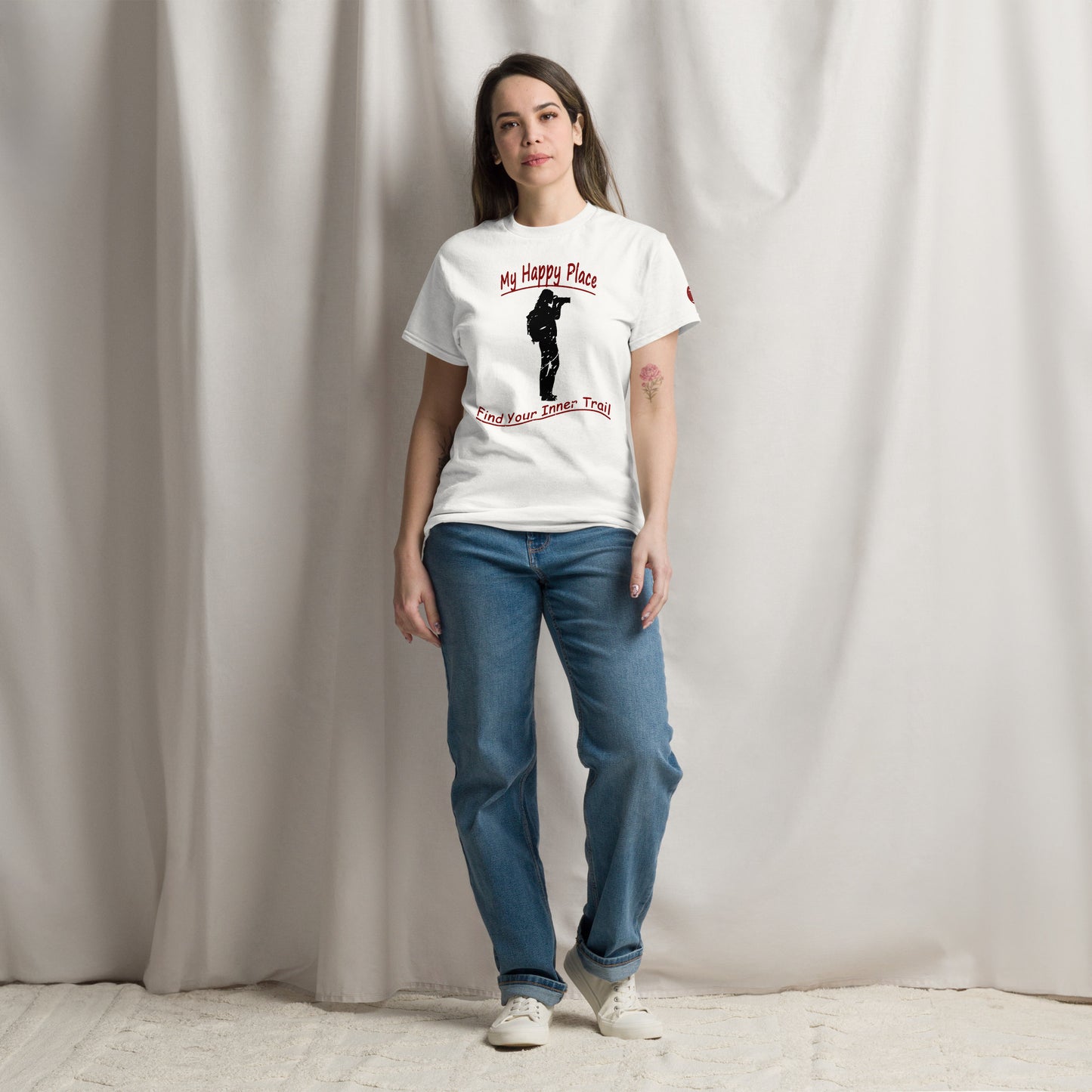 Woman Photographer Standing - Distressed Look