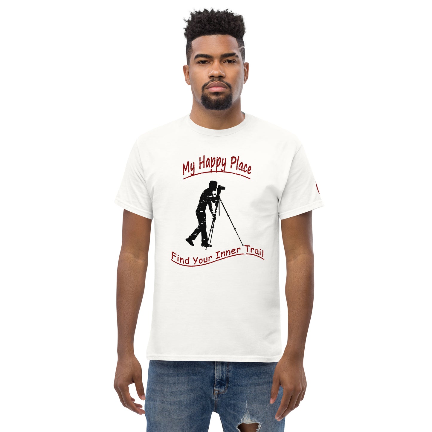 Photographer With Tripod - Distressed Look