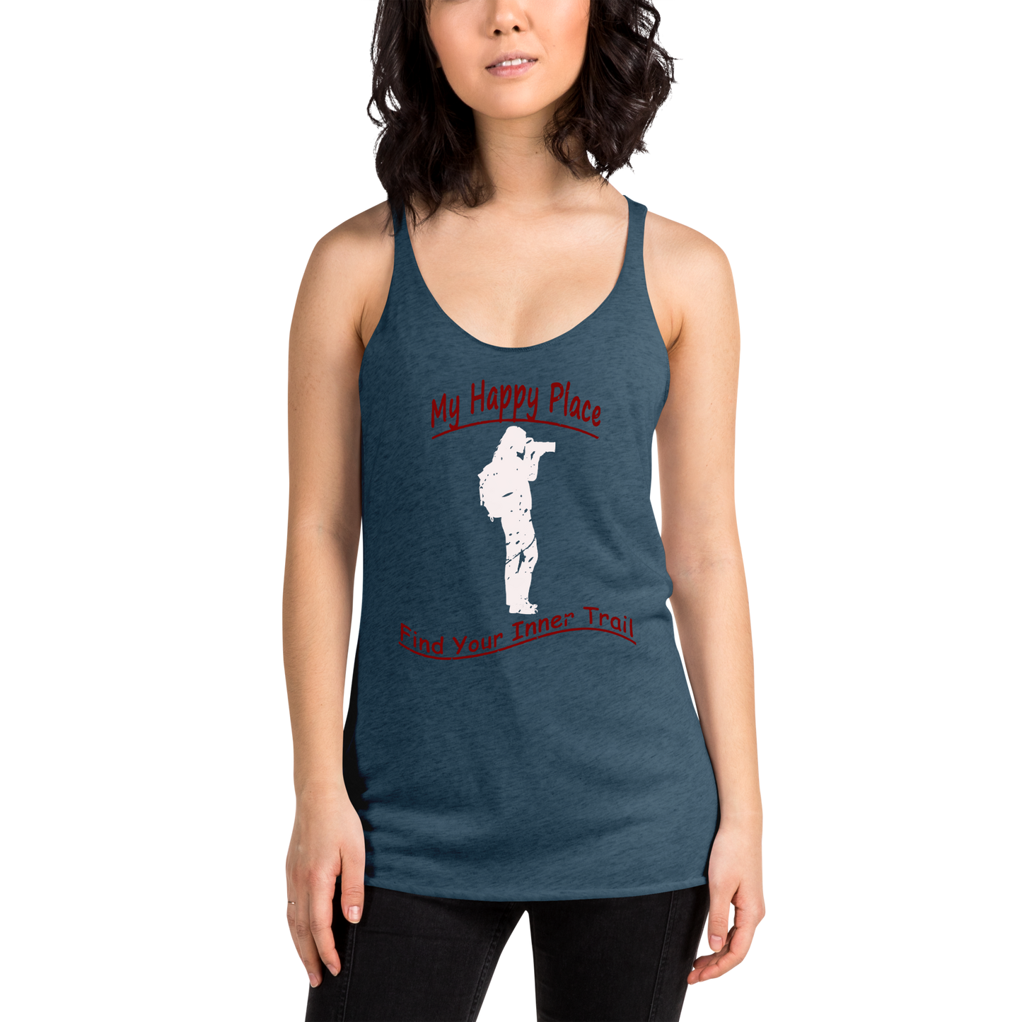 Women's Racerback Tank Standing Photographer - Distressed Look