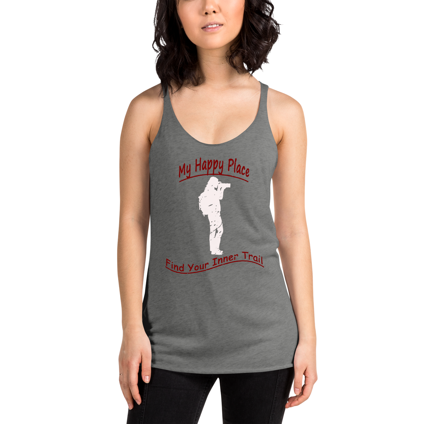 Women's Racerback Tank Standing Photographer - Distressed Look