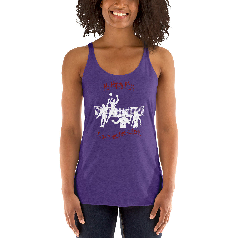Women's Racerback Tank - Volleyball - Distressed Look