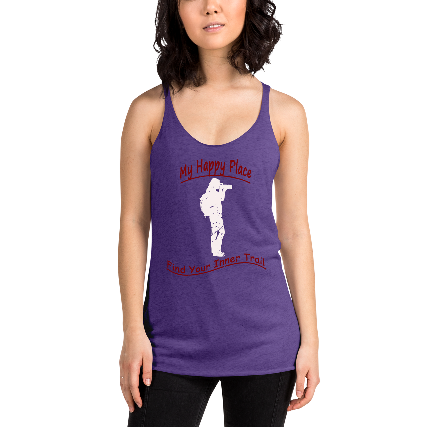 Women's Racerback Tank Standing Photographer - Distressed Look