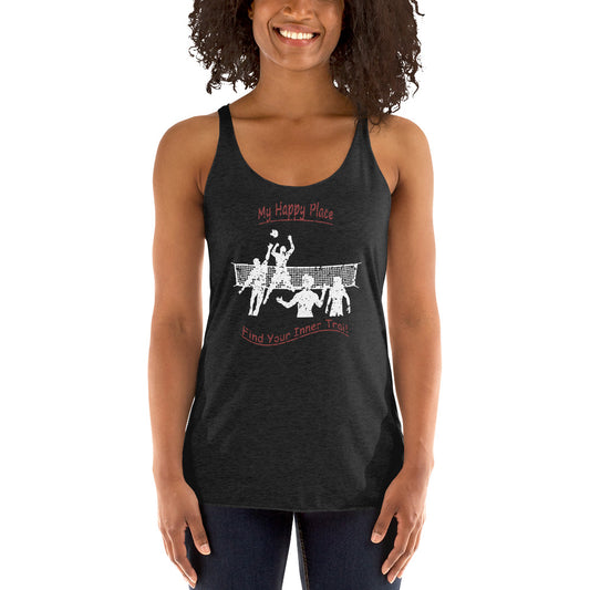 Women's Racerback Tank - Volleyball - Distressed Look