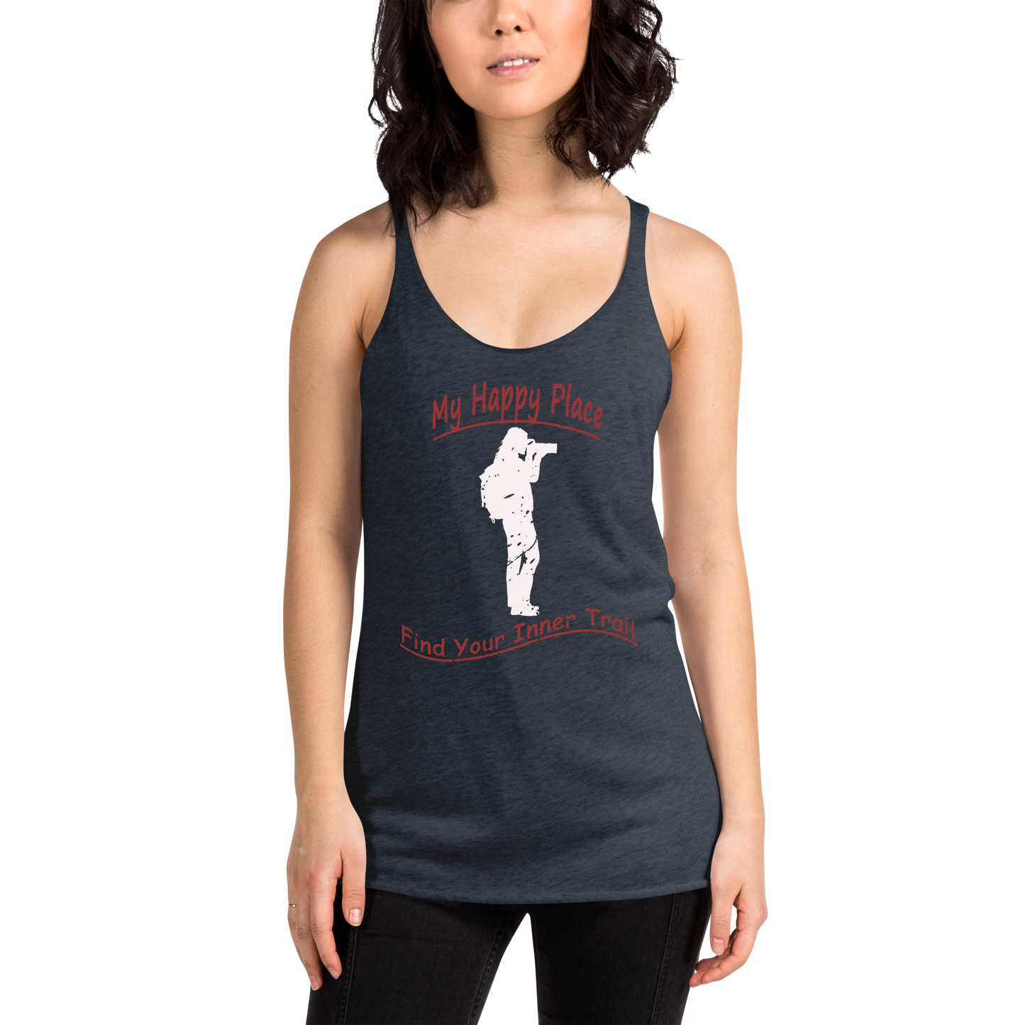 Women's Racerback Tank Standing Photographer - Distressed Look