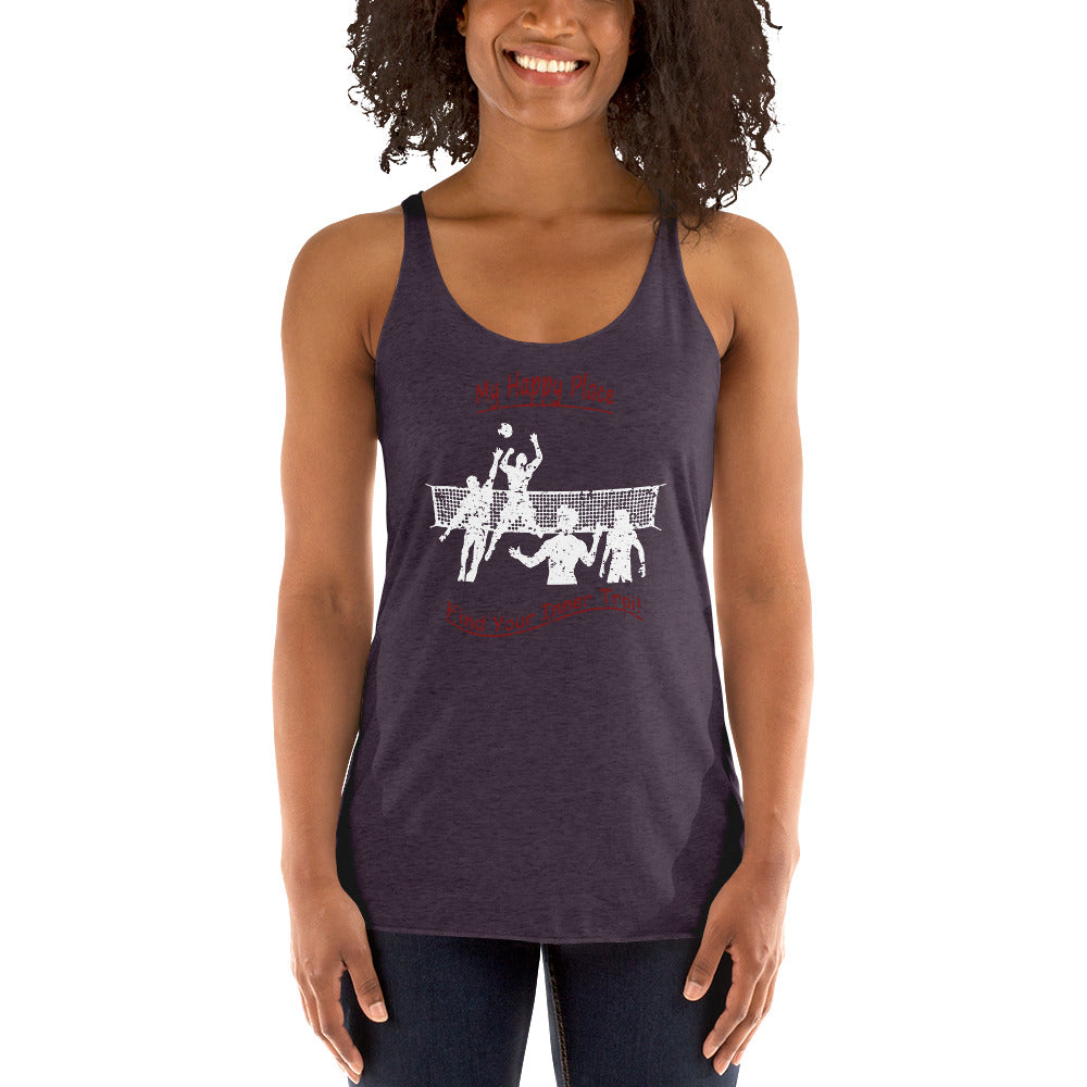 Women's Racerback Tank - Volleyball - Distressed Look