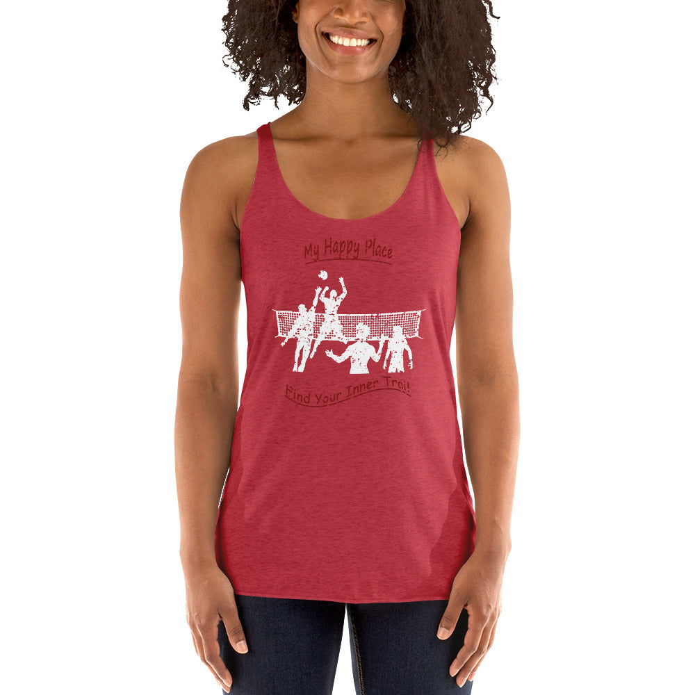 Women's Racerback Tank - Volleyball - Distressed Look