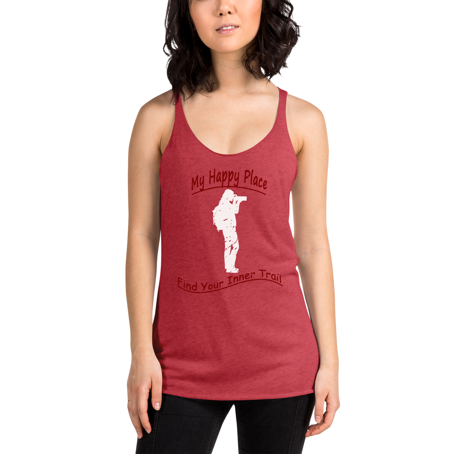 Women's Racerback Tank Standing Photographer - Distressed Look