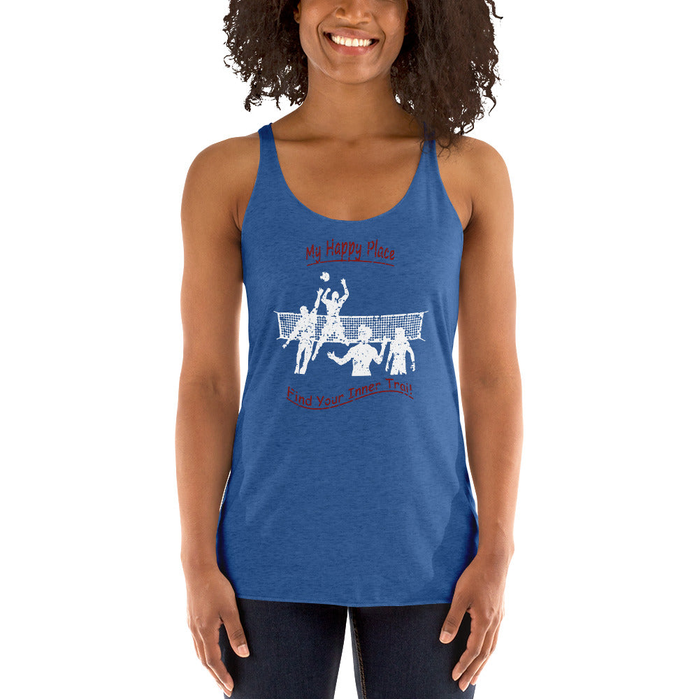Women's Racerback Tank - Volleyball - Distressed Look