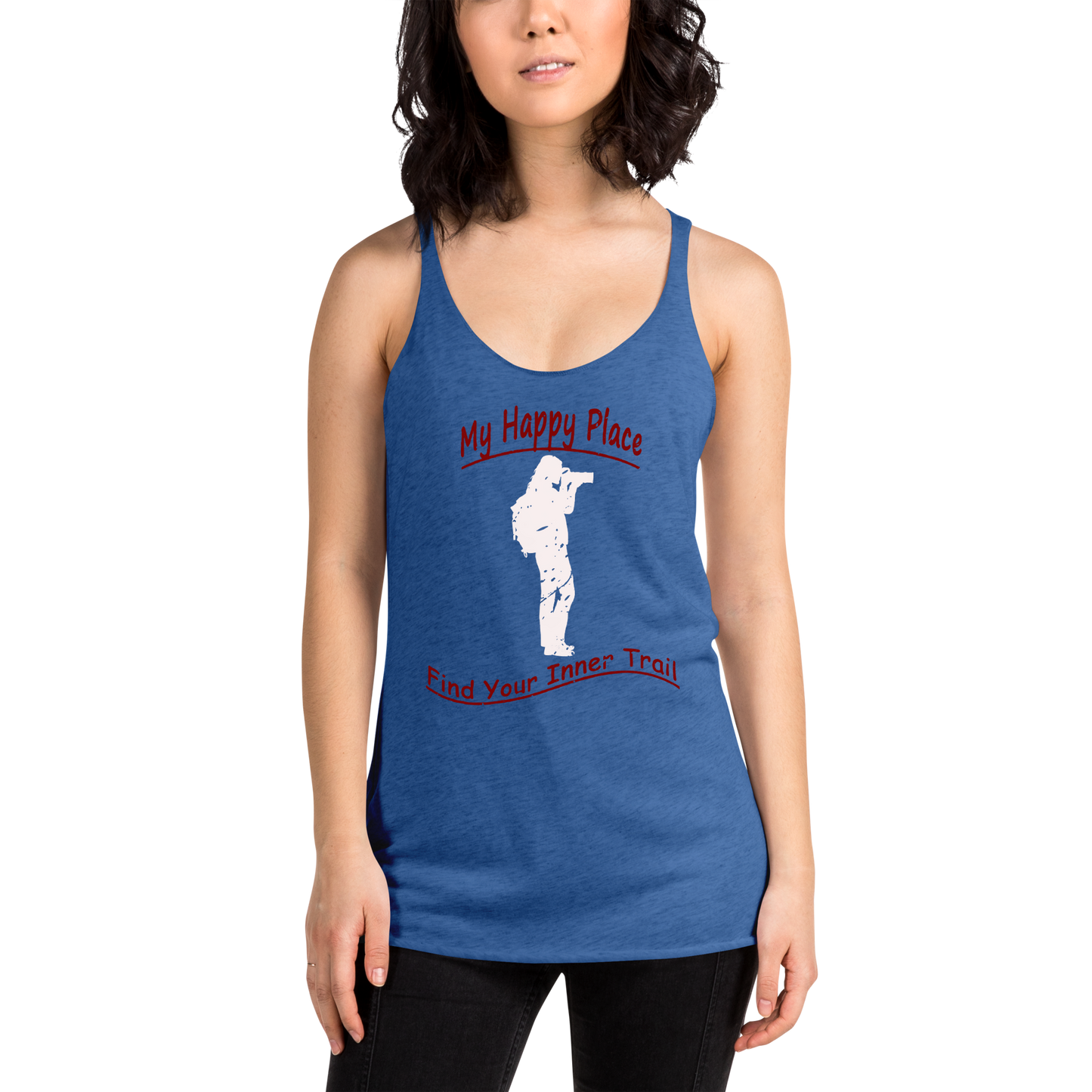 Women's Racerback Tank Standing Photographer - Distressed Look