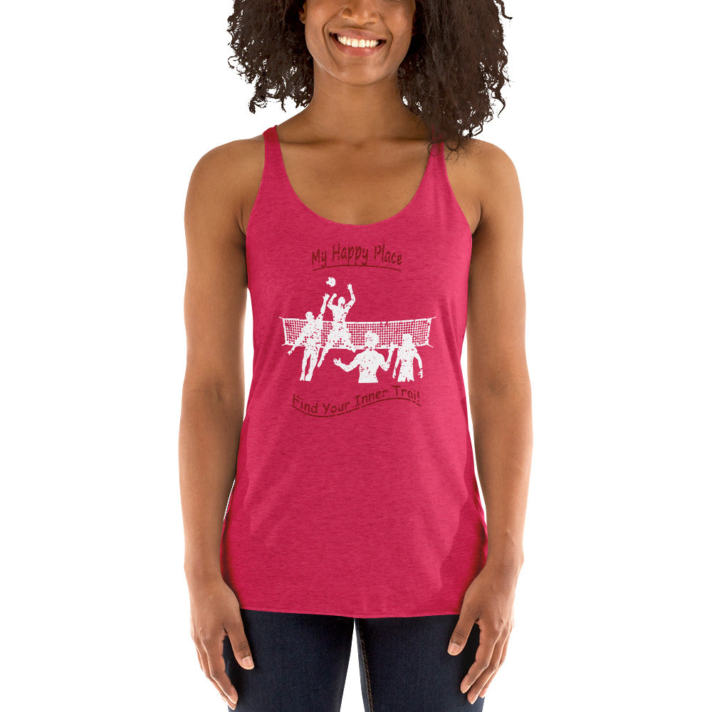 Women's Racerback Tank - Volleyball - Distressed Look