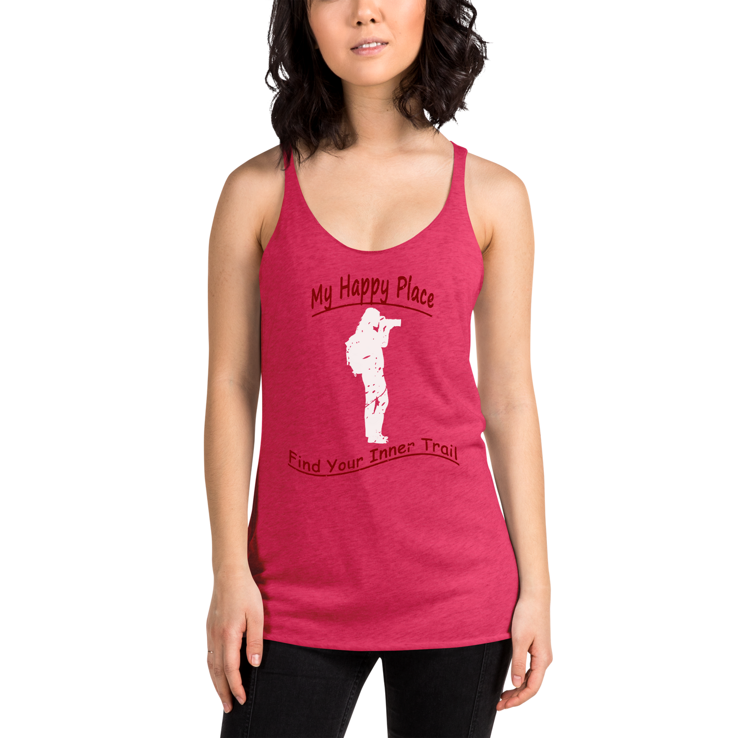 Women's Racerback Tank Standing Photographer - Distressed Look