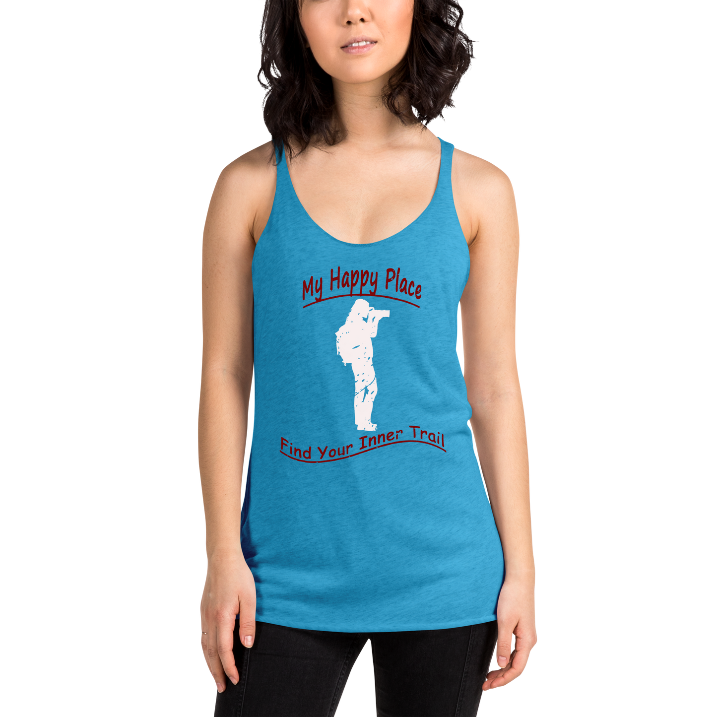 Women's Racerback Tank Standing Photographer - Distressed Look